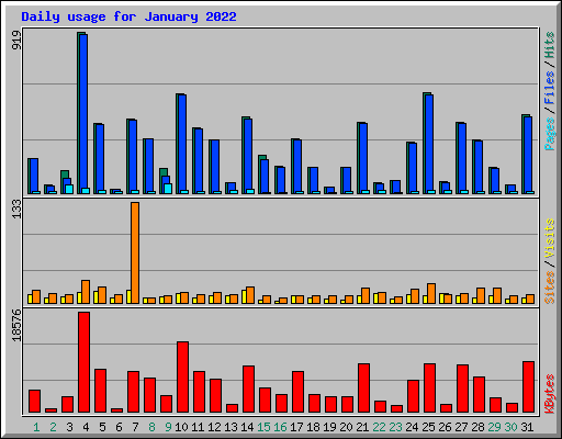 Daily usage for January 2022