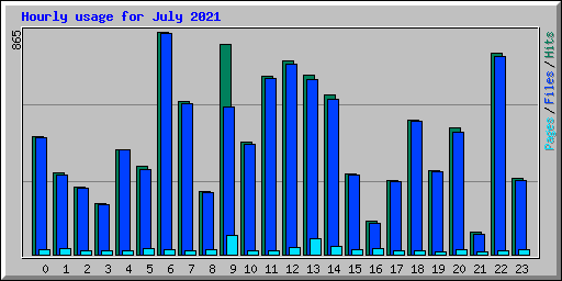 Hourly usage for July 2021