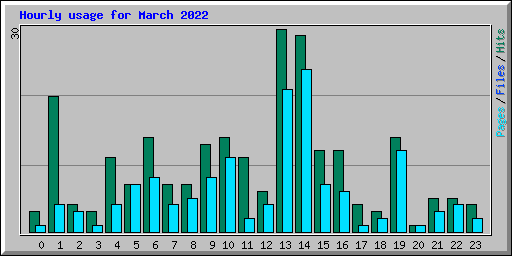 Hourly usage for March 2022
